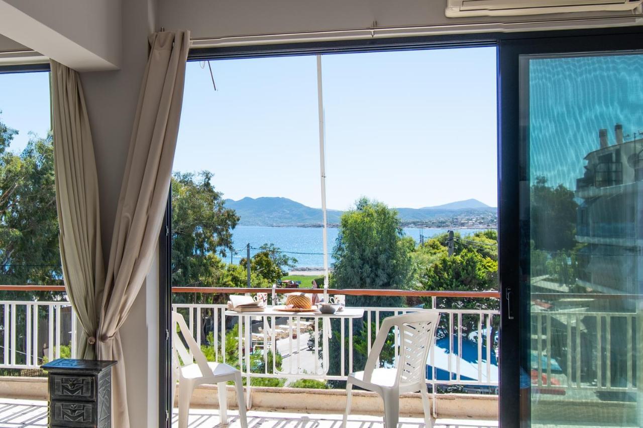 Lavish & Spacious Apt With Stunning Seaview, 10 Min Ath Airport Artemi Extérieur photo